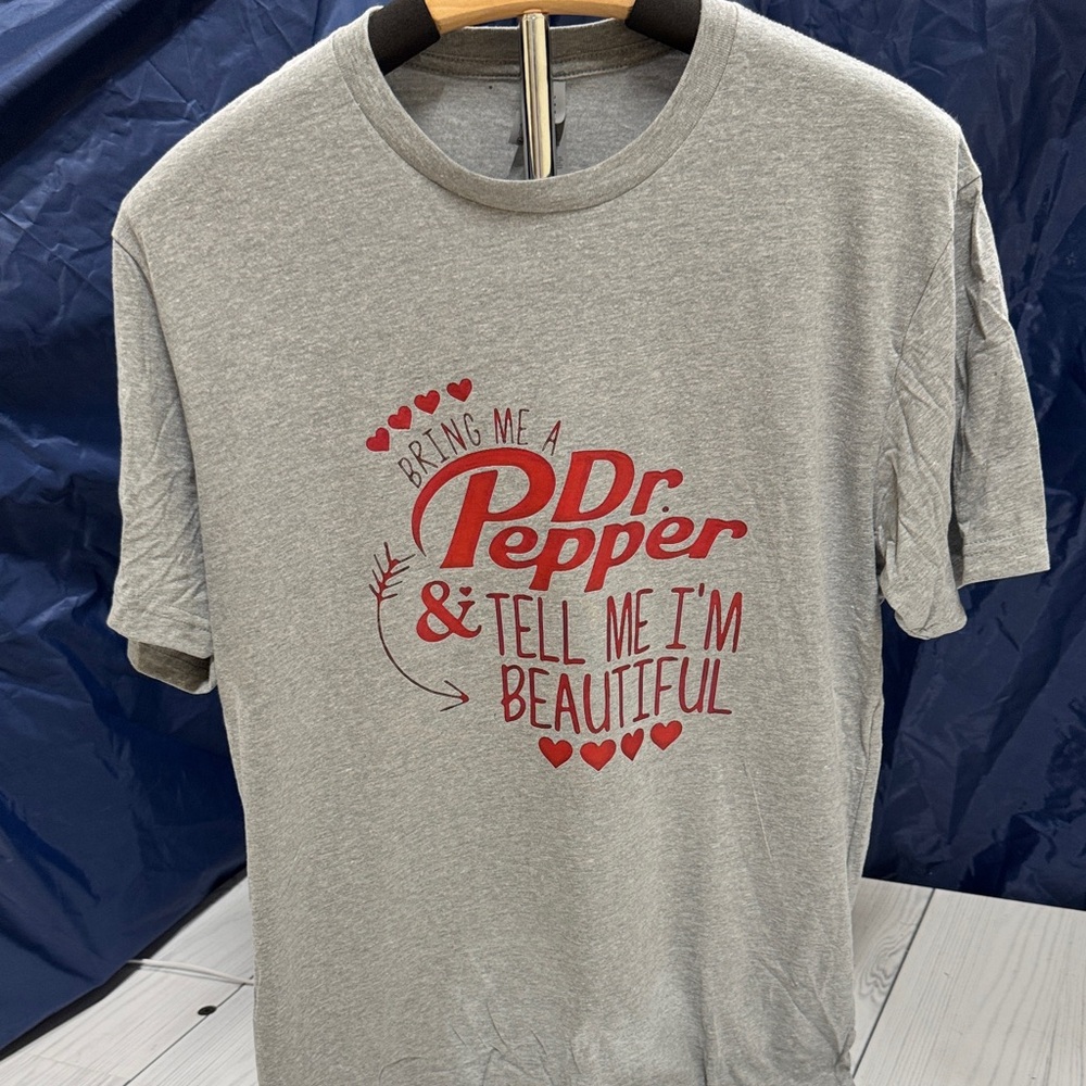 Next Level Apparel Gray T-Shirt (Dr Pepper)
